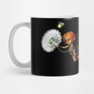 Cute little fairy playing with a dandelion Mug